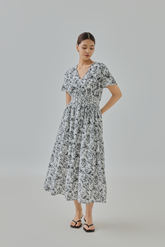 Dina Floral Printed Smocked Dress